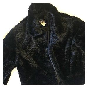 Countess black polyester fur jacket medium